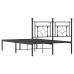 Estructura cama sin colchón con cabecero metal negro 120x200 cm
