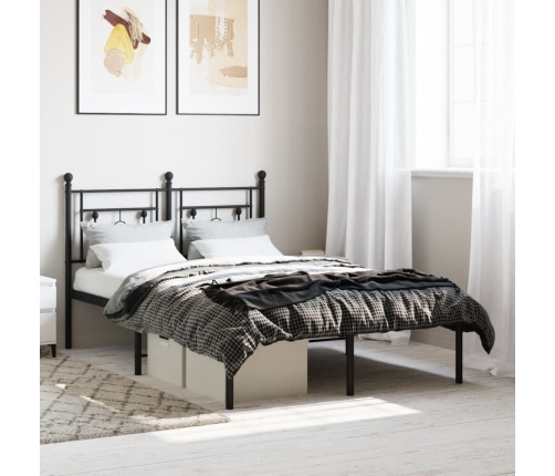 Estructura cama sin colchón con cabecero metal negro 120x200 cm