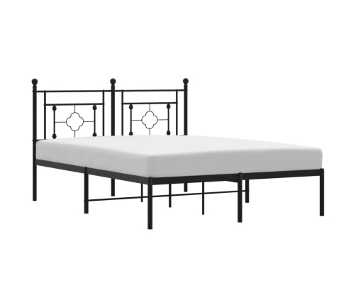 Estructura cama sin colchón con cabecero metal negro 135x190 cm