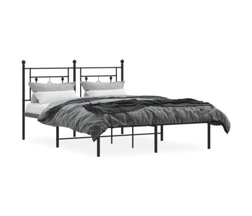 Estructura cama sin colchón con cabecero metal negro 135x190 cm