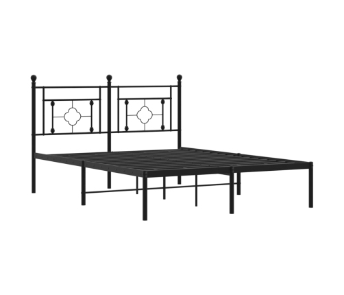 Estructura cama sin colchón con cabecero metal negro 135x190 cm