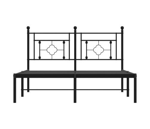 Estructura cama sin colchón con cabecero metal negro 135x190 cm