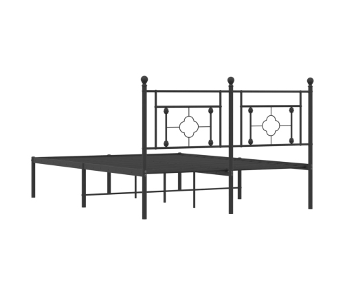 Estructura cama sin colchón con cabecero metal negro 135x190 cm