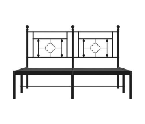 Estructura cama sin colchón con cabecero metal negro 140x190 cm