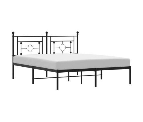 Estructura cama sin colchón con cabecero metal negro 160x200 cm