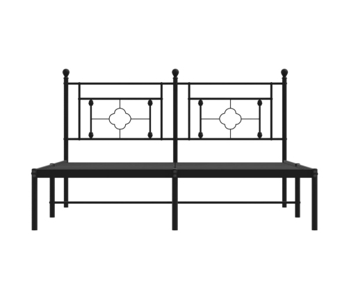 Estructura cama sin colchón con cabecero metal negro 160x200 cm