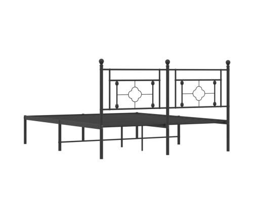 Estructura cama sin colchón con cabecero metal negro 160x200 cm