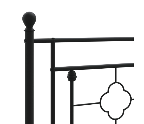 Estructura cama sin colchón con cabecero metal negro 160x200 cm