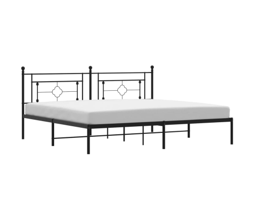 Estructura cama sin colchón con cabecero metal negro 193x203 cm