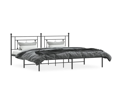 Estructura cama sin colchón con cabecero metal negro 193x203 cm