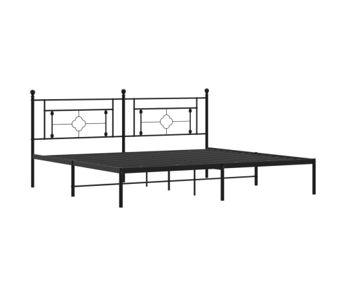 Estructura cama sin colchón con cabecero metal negro 193x203 cm