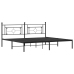 Estructura cama sin colchón con cabecero metal negro 193x203 cm