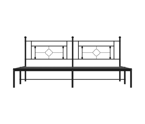 Estructura cama sin colchón con cabecero metal negro 193x203 cm