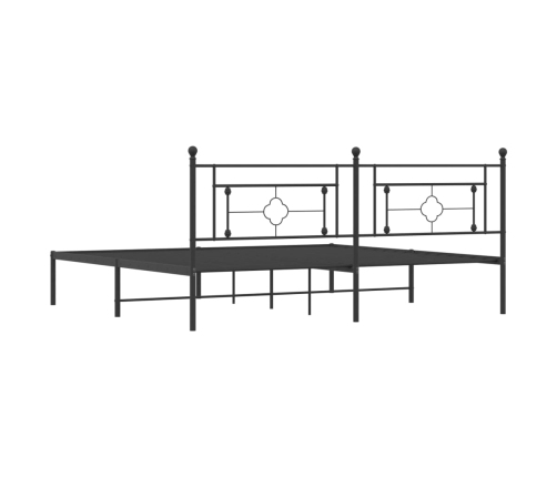 Estructura cama sin colchón con cabecero metal negro 193x203 cm