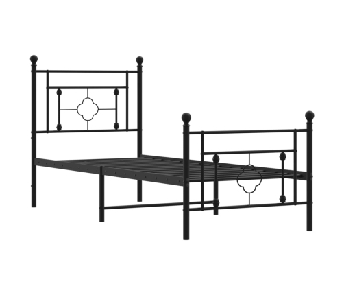 Estructura cama sin colchón con estribo metal negro 75x190 cm