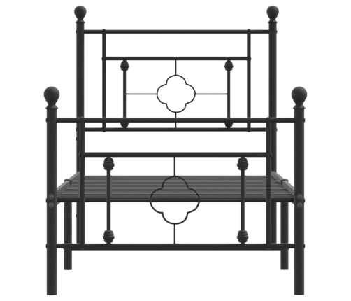 Estructura cama sin colchón con estribo metal negro 75x190 cm