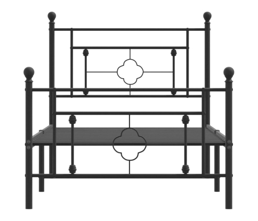 Estructura cama sin colchón con estribo metal negro 90x190 cm