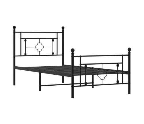 Estructura cama sin colchón con estribo metal negro 100x200 cm