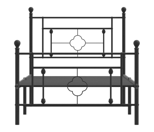 Estructura cama sin colchón con estribo metal negro 100x200 cm