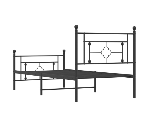 Estructura cama sin colchón con estribo metal negro 100x200 cm