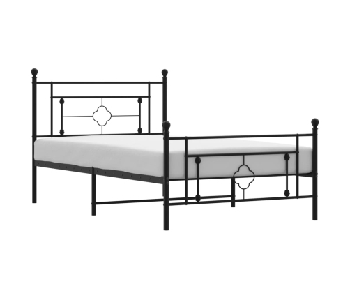 Estructura cama sin colchón con estribo metal negro 107x203 cm