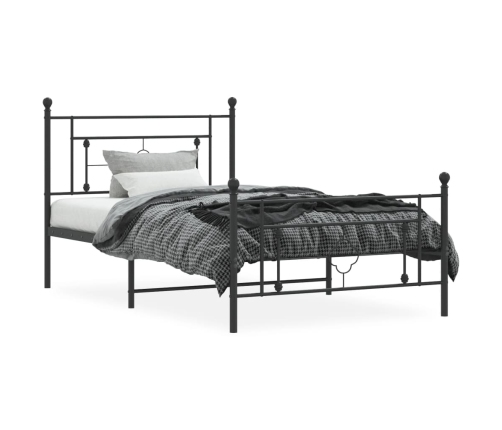 Estructura cama sin colchón con estribo metal negro 107x203 cm