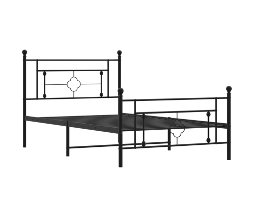 Estructura cama sin colchón con estribo metal negro 107x203 cm