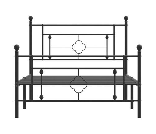 Estructura cama sin colchón con estribo metal negro 107x203 cm