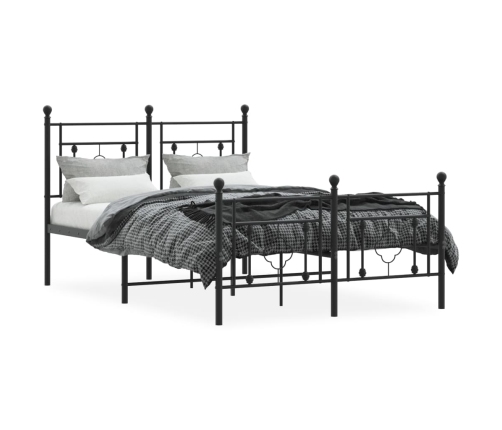 Estructura cama sin colchón con estribo metal negro 120x190 cm