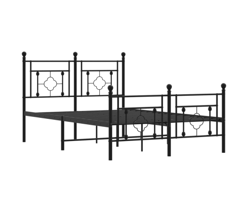 Estructura cama sin colchón con estribo metal negro 120x190 cm