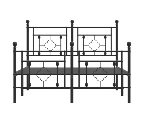 Estructura cama sin colchón con estribo metal negro 120x190 cm