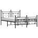 Estructura cama sin colchón con estribo metal negro 135x190 cm