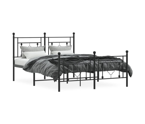 Estructura cama sin colchón con estribo metal negro 135x190 cm