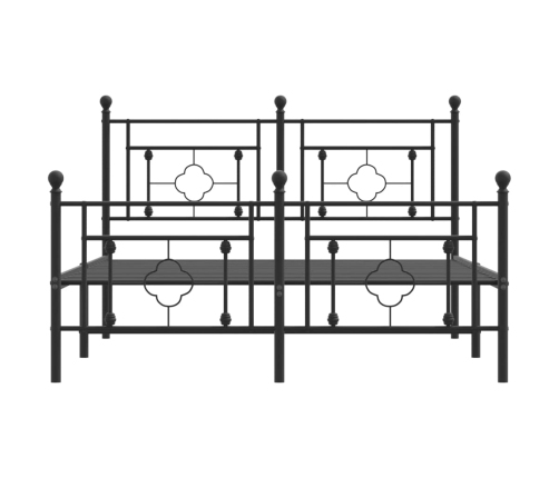 Estructura cama sin colchón con estribo metal negro 135x190 cm