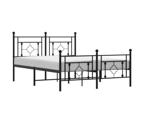 Estructura cama sin colchón con estribo metal negro 140x190 cm