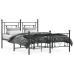 Estructura cama sin colchón con estribo metal negro 140x190 cm