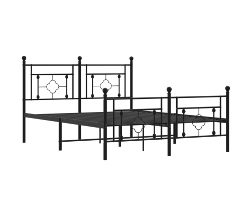 Estructura cama sin colchón con estribo metal negro 140x190 cm