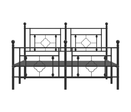 Estructura cama sin colchón con estribo metal negro 140x190 cm