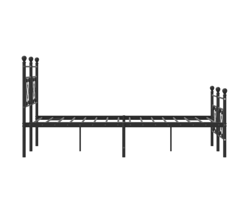 Estructura cama sin colchón con estribo metal negro 140x190 cm