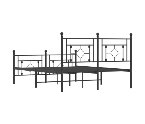 Estructura cama sin colchón con estribo metal negro 140x190 cm