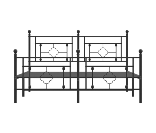 Estructura cama sin colchón con estribo metal negro 150x200 cm