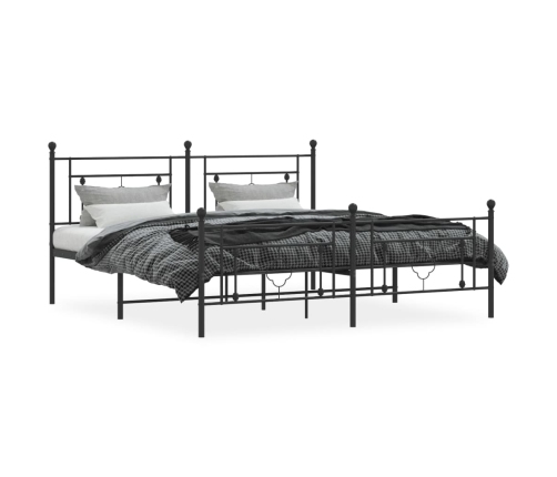 Estructura cama sin colchón con estribo metal negro 180x200 cm