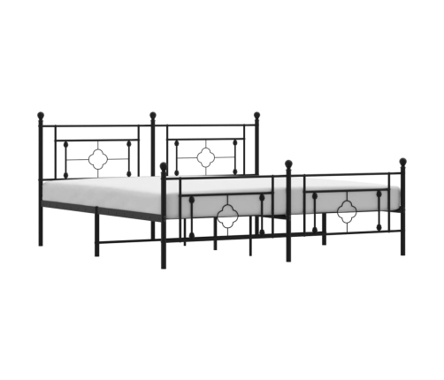 Estructura cama sin colchón con estribo metal negro 183x213 cm