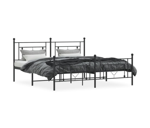 Estructura cama sin colchón con estribo metal negro 183x213 cm