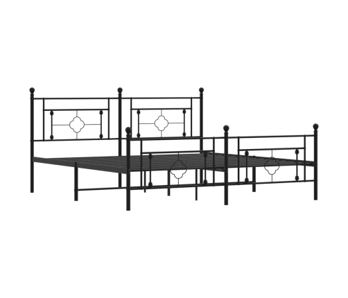 Estructura cama sin colchón con estribo metal negro 183x213 cm