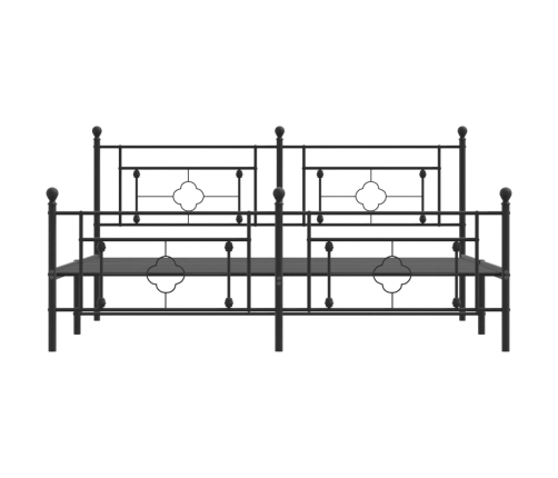 Estructura cama sin colchón con estribo metal negro 183x213 cm