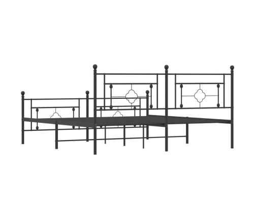 Estructura cama sin colchón con estribo metal negro 183x213 cm