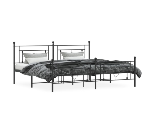 Estructura cama sin colchón con estribo metal negro 193x203 cm