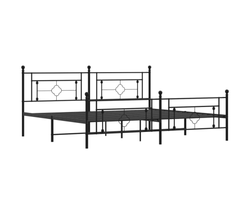 Estructura cama sin colchón con estribo metal negro 193x203 cm