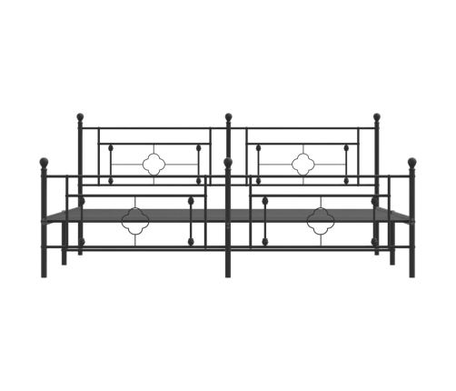 Estructura cama sin colchón con estribo metal negro 193x203 cm